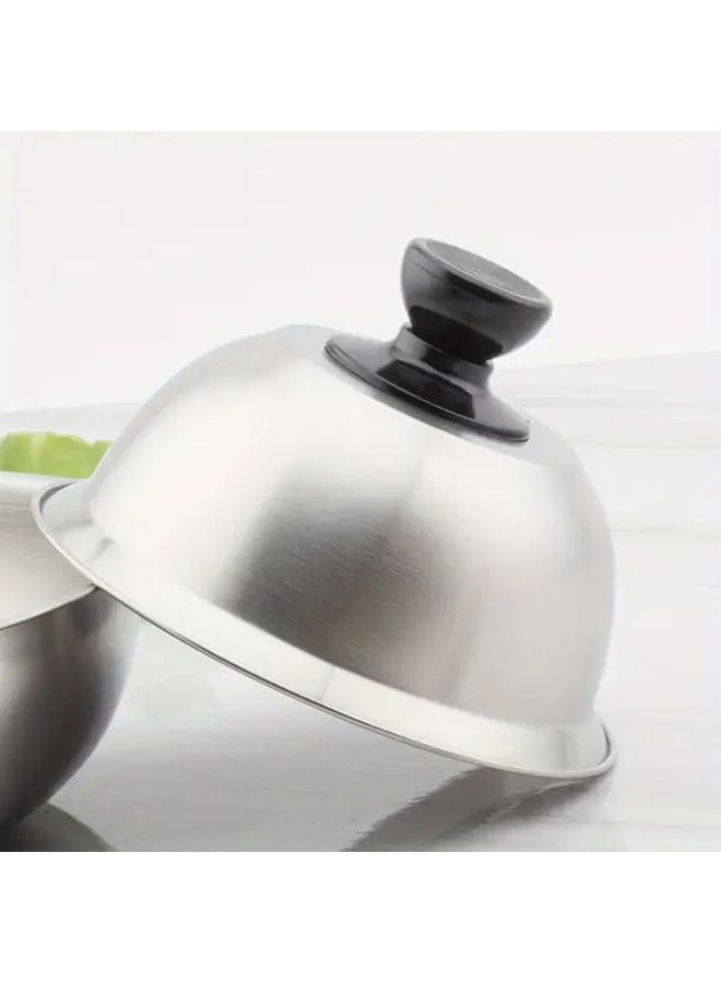 6.3 Inch Stainless Steel Burger Lid Thickened Sanded Glossy Pot Cover - Image 1